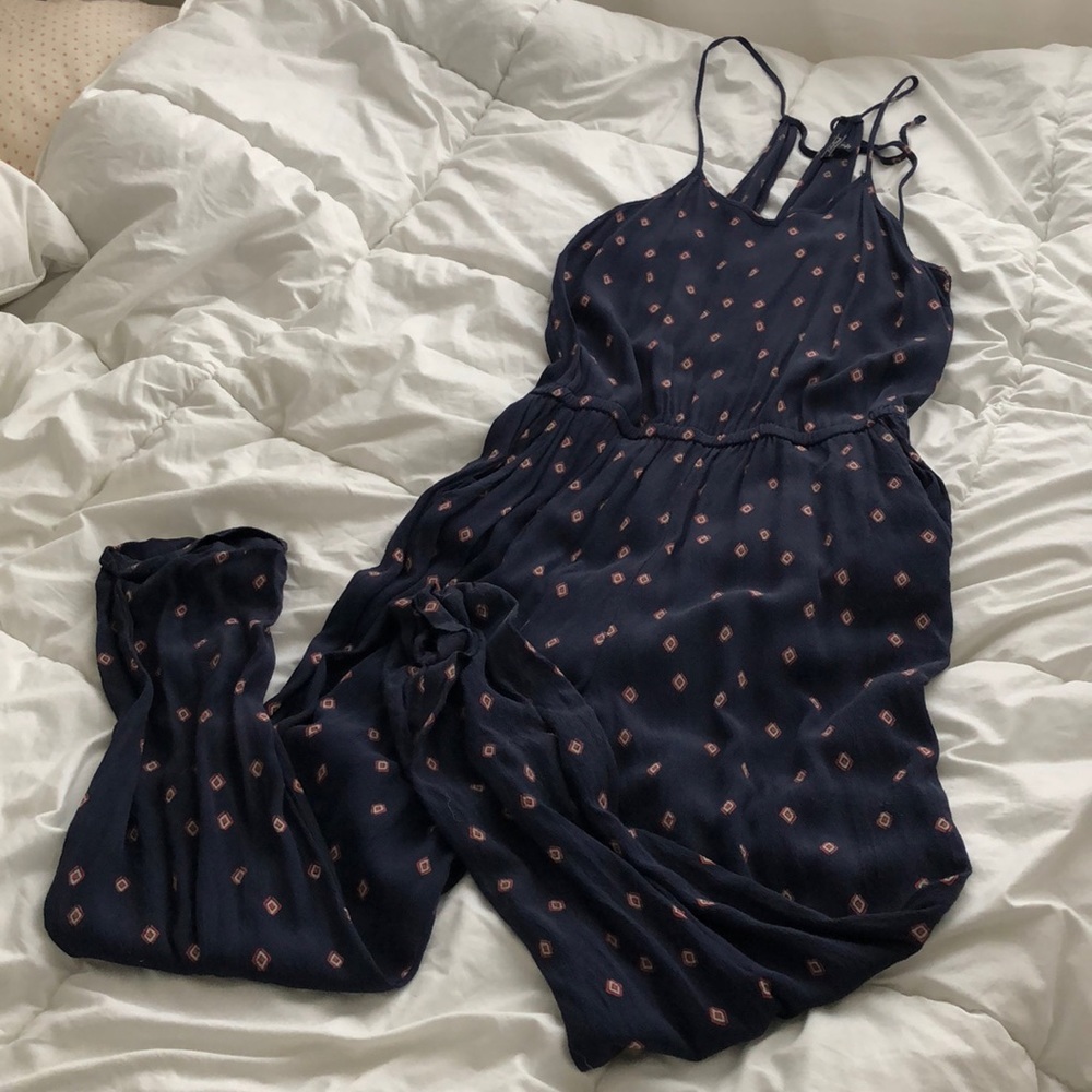 Lucky Brand Navy Printed Jumpsuit